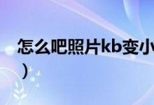怎么吧照片kb变小（怎么样把照片的kb变小）