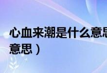 心血来潮是什么意思和组词(心血来潮是什么意思)