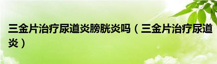 三金片治疗尿道炎膀胱炎吗（三金片治疗尿道炎）