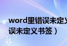word里错误未定义书签怎么办（word里错误未定义书签）