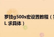 罗技g500s宏设置教程（罗技G500鼠标应该怎么调节 玩LOL 求具体）