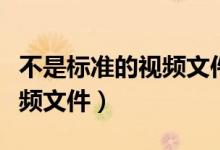 不是标准的视频文件怎么解决（不是标准的视频文件）