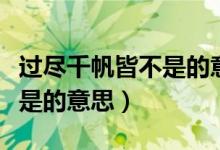 过尽千帆皆不是的意思是什么（过尽千帆皆不是的意思）