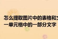 怎么提取图片中的表格和文字（在EXCEL表格里 怎么提取某一单元格中的一部分文字）