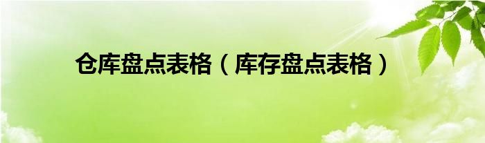 仓库盘点表格（库存盘点表格）