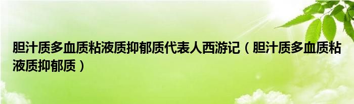 胆汁质多血质粘液质抑郁质代表人西游记（胆汁质多血质粘液质抑郁质）