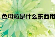 色母粒是什么东西用在哪里(色母粒是什么)