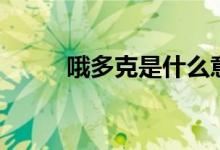 哦多克是什么意思日语（哦多克）
