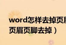 word怎样去掉页眉页脚（怎样将excel里的页眉页脚去掉）