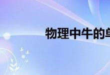 物理中牛的单位（牛的单位）