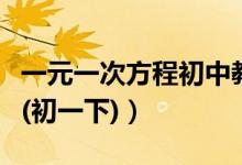 一元一次方程初中教案（一元一次方程的教案(初一下)）