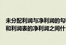 未分配利润与净利润的勾稽关系（资产负债表的未分配利润和利润表的净利润之间什么勾稽关系啊_）