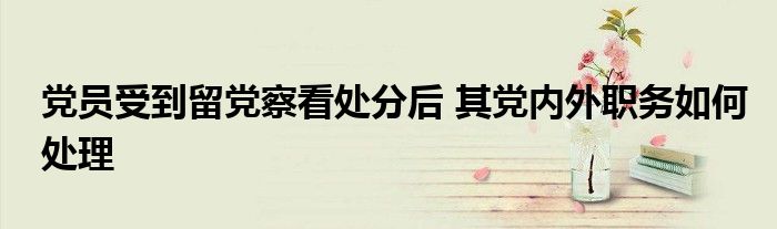 党员受到留党察看处分后 其党内外职务如何处理