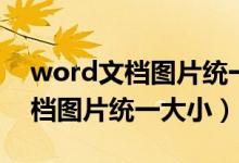 word文档图片统一大小怎样操作（word文档图片统一大小）
