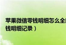 苹果微信零钱明细怎么全部删除（苹果手机如何删除微信零钱明细记录）