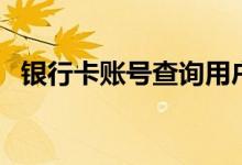 银行卡账号查询用户名（银行卡账号查询）