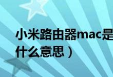 小米路由器mac是什么意思（路由器mac是什么意思）