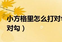 小方格里怎么打对勾word（小方格里怎么打对勾）