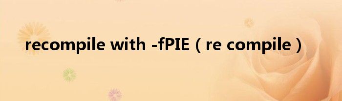 recompile with -fPIE（re compile）