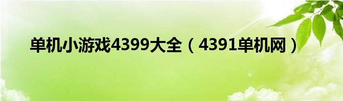 单机小游戏4399大全（4391单机网）