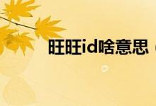 旺旺id啥意思（旺旺id是指什么）