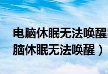 电脑休眠无法唤醒鼠标键盘无反应（win7电脑休眠无法唤醒）
