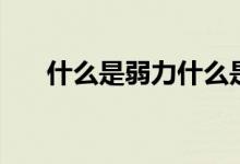 什么是弱力什么是强力（什么是弱力）