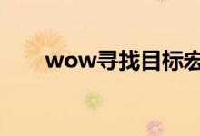 wow寻找目标宏（寻找指定目标宏）