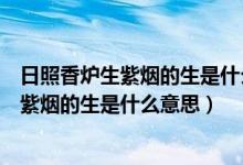 日照香炉生紫烟的生是什么意思诗句的意思是（日照香炉生紫烟的生是什么意思）