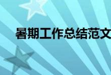 暑期工作总结范文简短（暑期工作总结）