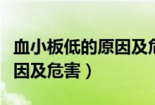 血小板低的原因及危害和治疗（血小板低的原因及危害）
