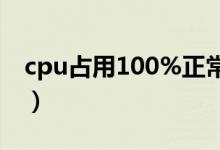 cpu占用100%正常吗（cpu占用100 怎么办）