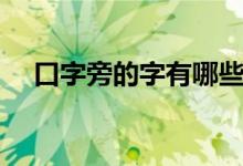 口字旁的字有哪些（言字旁的字有哪些）