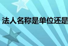 法人名称是单位还是个人（法人名称是什么）