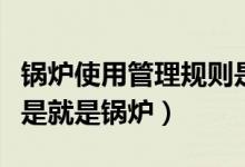 锅炉使用管理规则是不是废止了（固化炉是不是就是锅炉）