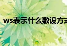 ws表示什么敷设方式（ws是什么敷设方式）
