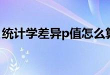 统计学差异p值怎么算（统计学p值如何计算）