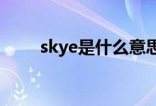 skye是什么意思（sky是什么意思）