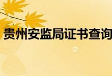 贵州安监局证书查询（安监局证书查询官网）