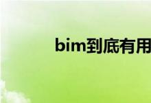 bim到底有用吗（bim有用吗）
