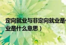 定向就业与非定向就业是什么意思啊（定向就业与非定向就业是什么意思）