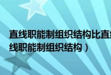 直线职能制组织结构比直线制和职能制更有优势它什么（直线职能制组织结构）