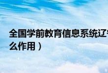 全国学前教育信息系统辽宁省（全国学前教育信息系统有什么作用）