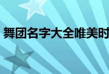 舞团名字大全唯美时尚（舞团名字大全唯美）