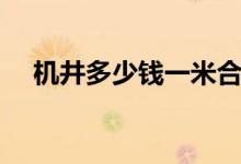机井多少钱一米合适（机井多少钱一米）