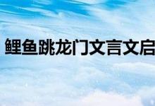 鲤鱼跳龙门文言文启发(鲤鱼跳龙门文言文)