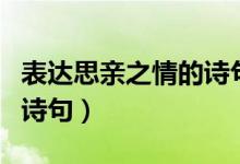 表达思亲之情的诗句有哪些（表达思亲之情的诗句）