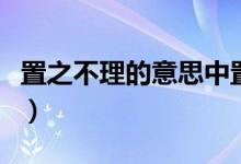 置之不理的意思中置的意思（置之不理的意思）