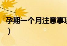 孕期一个月注意事项（怀孕第一个月注意事项）