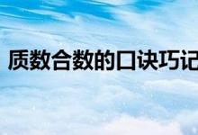 质数合数的口诀巧记(质数表100以内口诀)